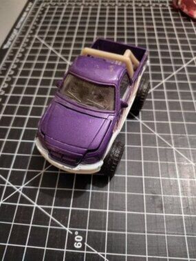 1998 SOMA PURPLE & WHITE 4X4 MIGHTY WHEELS PICK UP TRUCK DIECAST HOOD OPENS RARE